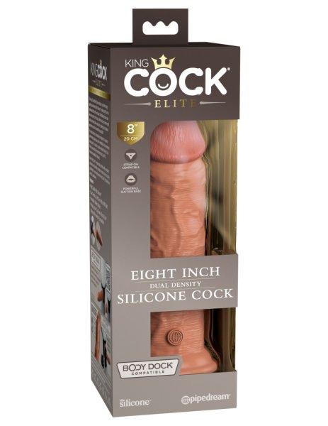  8" Dual Density Silicone Cock  Tan 