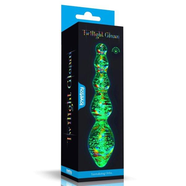  Glow-in-the-dark Twilight Gleam Glass Dildo-Tantalizing Orbs 