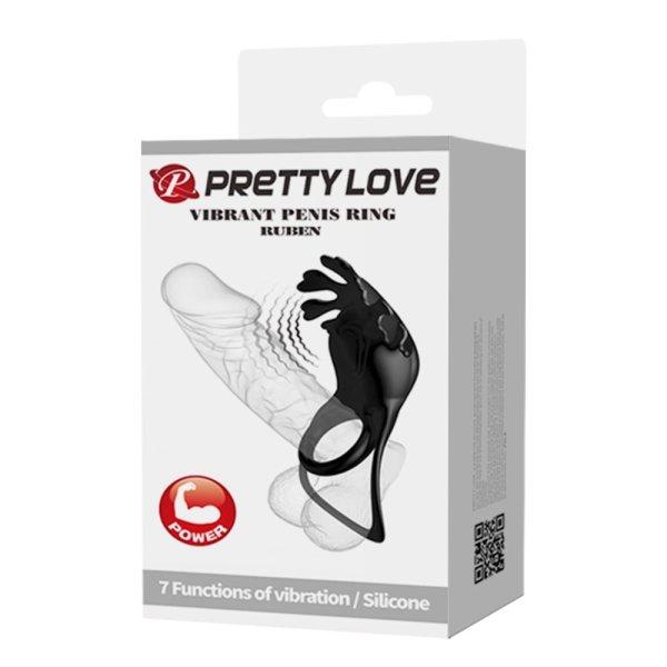  Pretty Love Vibrant Penis Ring Ruben Black 