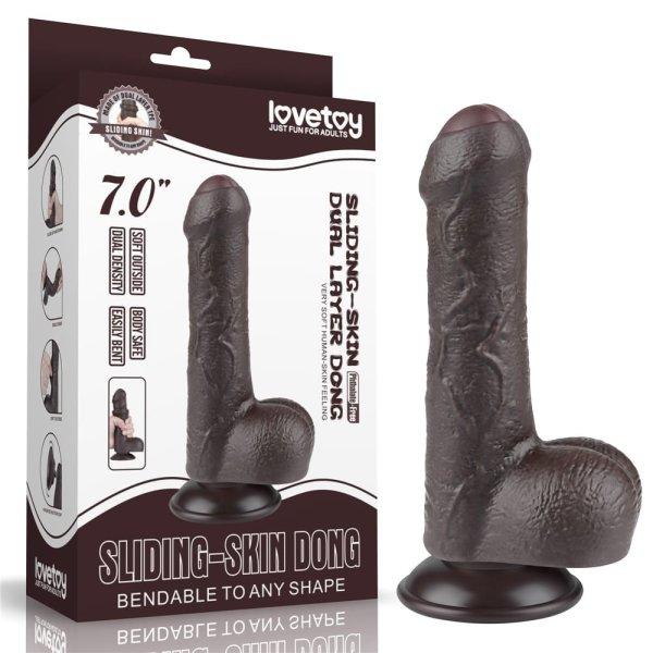  7'' Sliding Skin Dual Layer Dong Black 