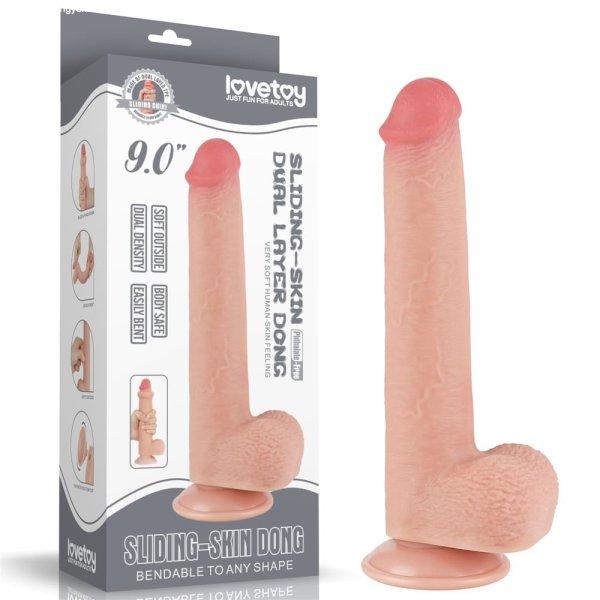  9'' Sliding Skin Dual Layer Dong Flesh 