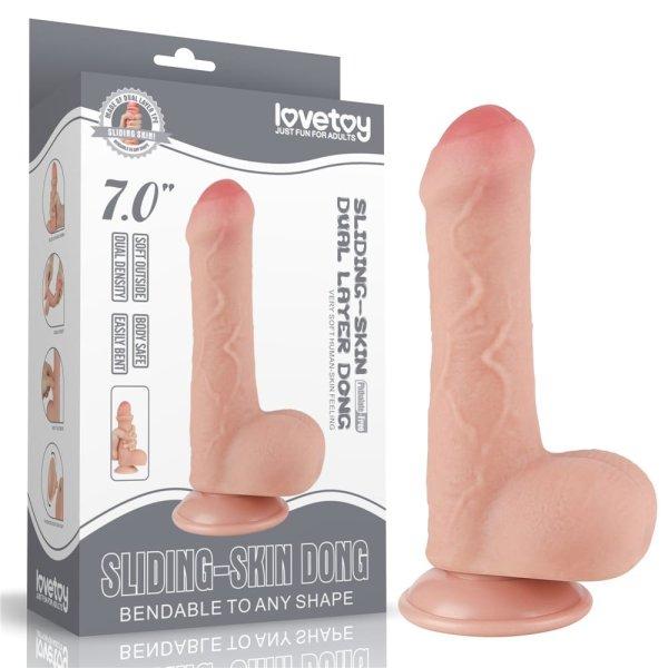  7'' Sliding Skin Dual Layer Dong Flesh 