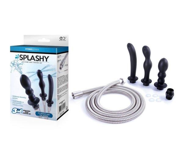  HYDRO SERIES-SPLASHY - 3 BUTT PLUG WITH HOSE KIT 