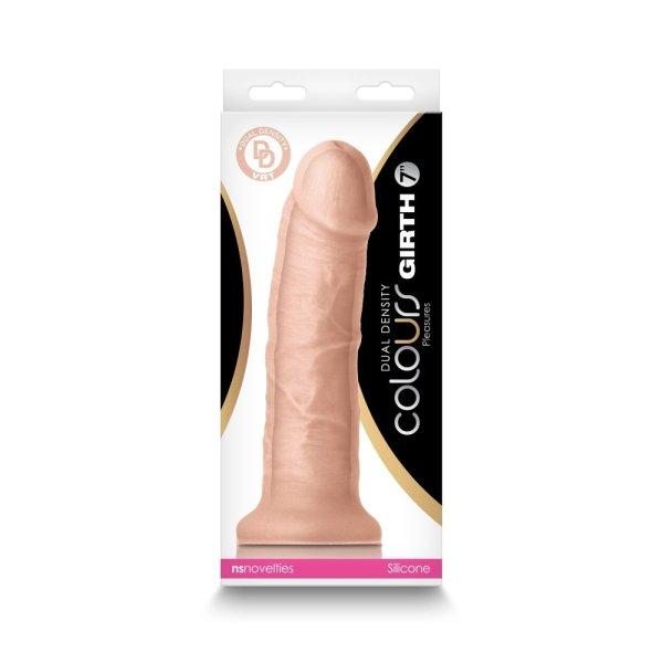  Colours - Dual Density - 7" Girth Dildo - White 