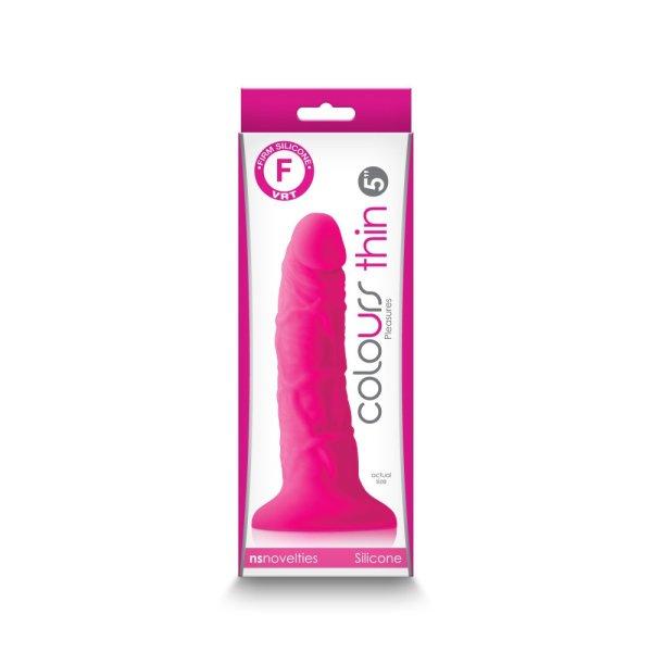  Colours - Pleasures - Thin 5" Dildo - Pink 