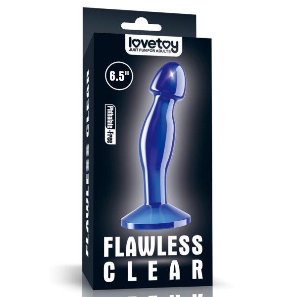  Flawless Clear Prostate Plug 6.5'' Blue 