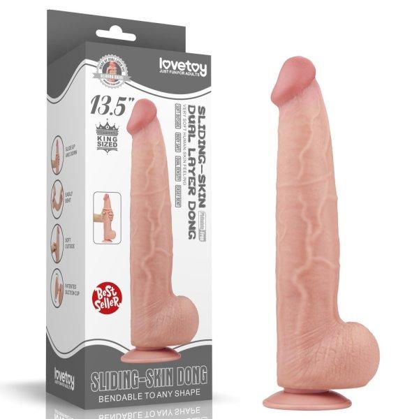  13.5'' King Sized Sliding Skin Dual Layer Dong 