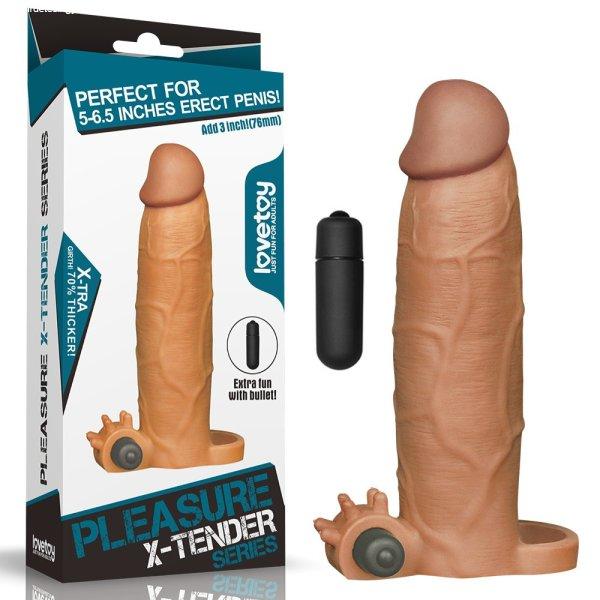  Pleasure X-Tender Vibrating Penis Sleeve #6 Brown 