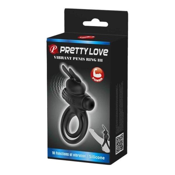  Pretty Love Vibrant Penis Ring 3 Black 