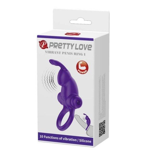  Pretty Love Vibrant Penis Sleeve 1 Purple 