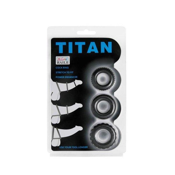  Titan 3 in 1 Silicone Rings Black 