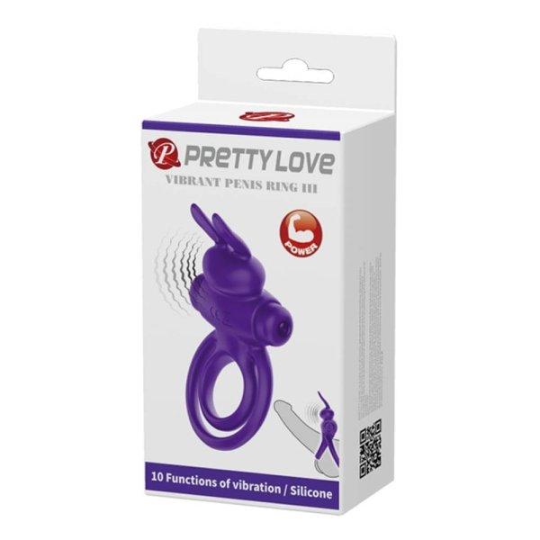  Pretty Love Vibrant Penis Ring 3 Purple 