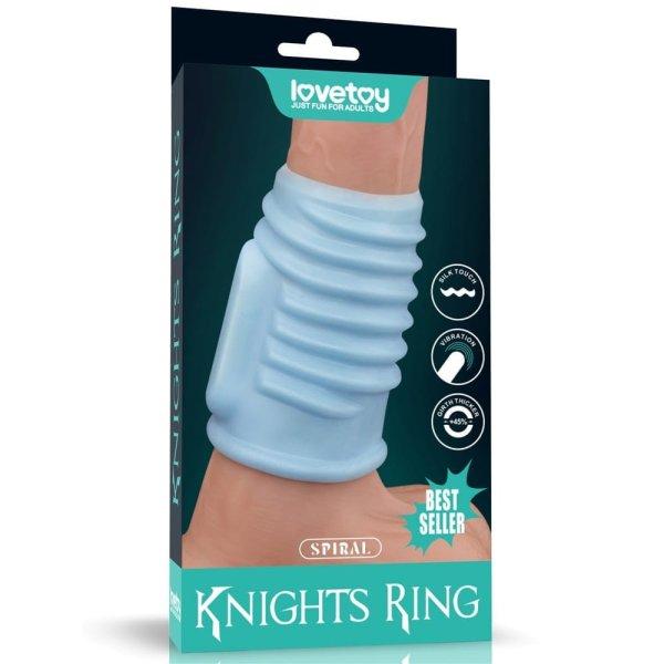  Vibrating Spiral Knights Ring Blue 