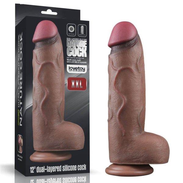  12'' Dual Layered Silicone Cock XXL 