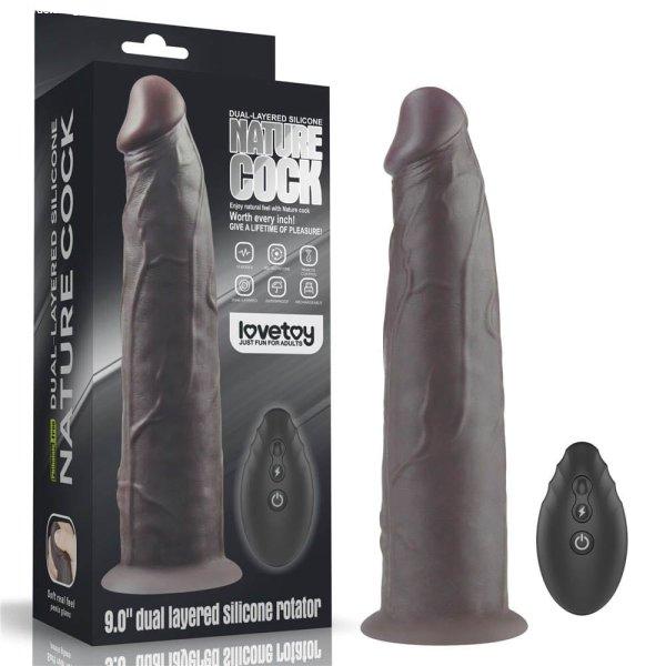  9'' Dual Layered Silicone Rotator Brown 