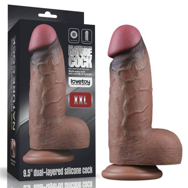  9.5'' Dual Layered Silicone Cock XXL 