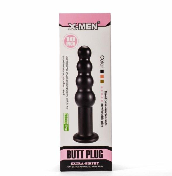  X-Men 10" Extra Girthy Butt Plug Black II 