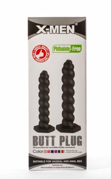  X-Men 7.87" Silicone Butt Plug Black S 