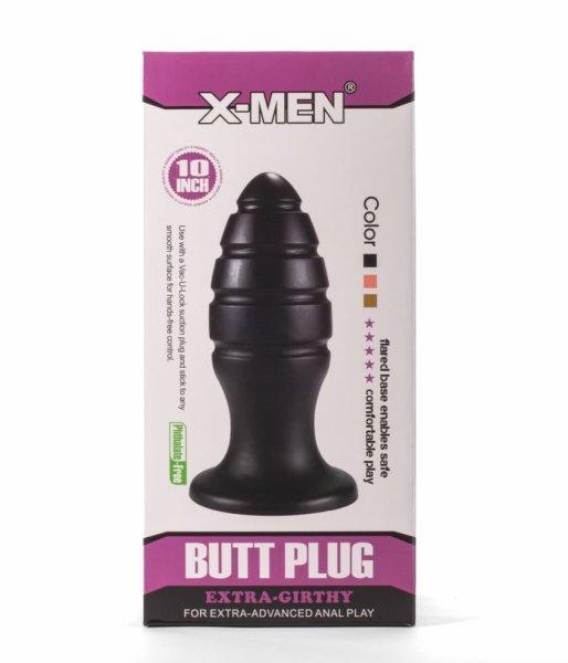  X-Men 10" Extra Girthy Butt Plug Black VIII 