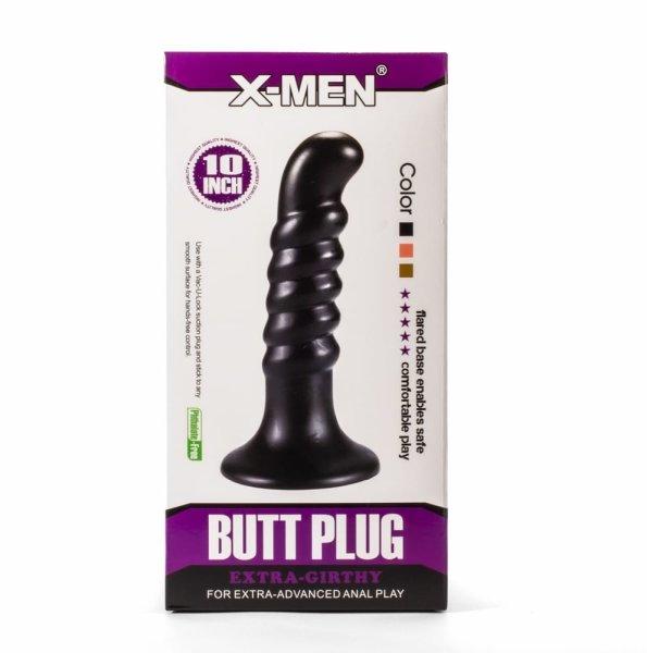  X-Men 10" Extra Girthy Butt Plug Black IV 