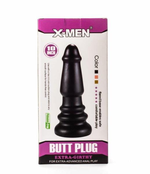  X-Men 10" Extra Girthy Butt Plug Black III 