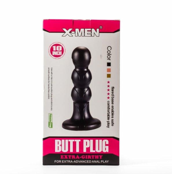  X-Men 10" Extra Girthy Butt Plug Black V 