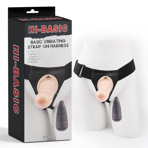  Basic Vibrating Strap-on Harness-Flesh 