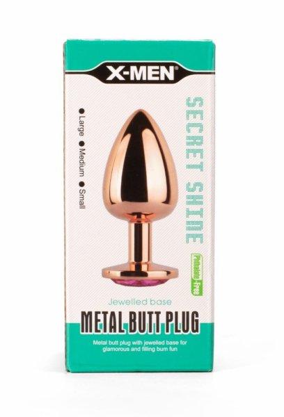  X-MEN Secret Shade Metal Butt Plug Rose L 