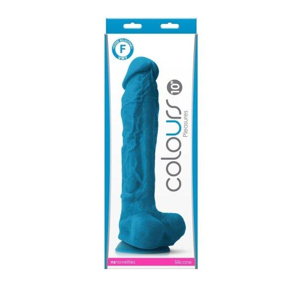  Colours - Pleasures - 10" Dildo - Blue 