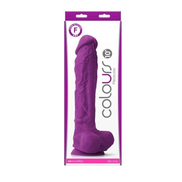  Colours - Pleasures - 10" Dildo - Purple 