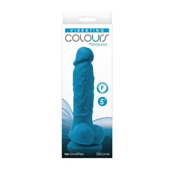  Colours - Pleasures - Vibrating - 5" Dildo - Blue 