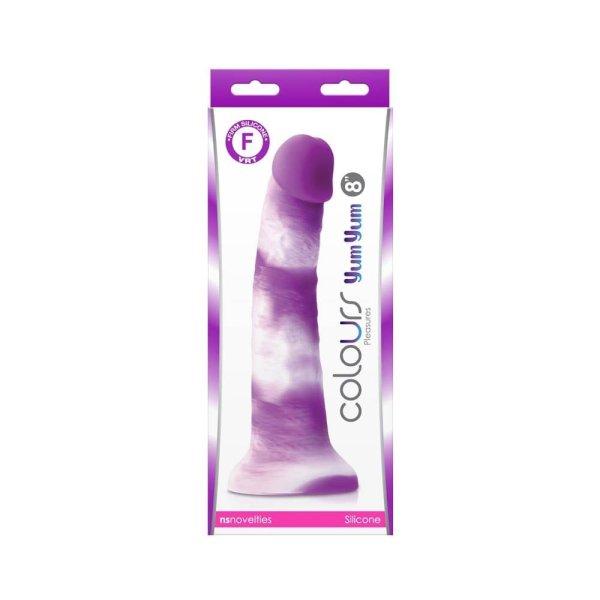  Colours - Pleasures - Yum Yum  8" Dildo - Purple 