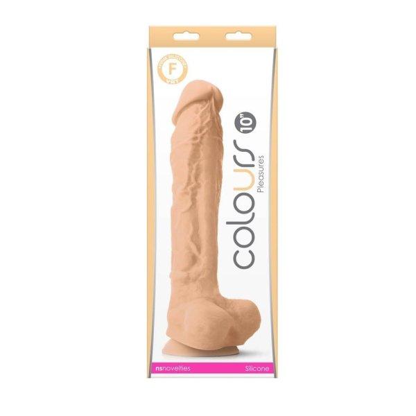  Colours - Pleasures - 10" Dildo - White 