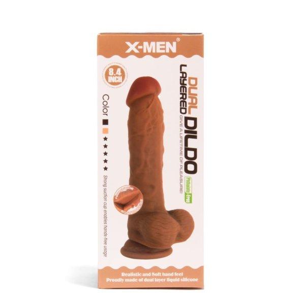  X-MEN 8.4 inch Dual Layered Dildo Brown 