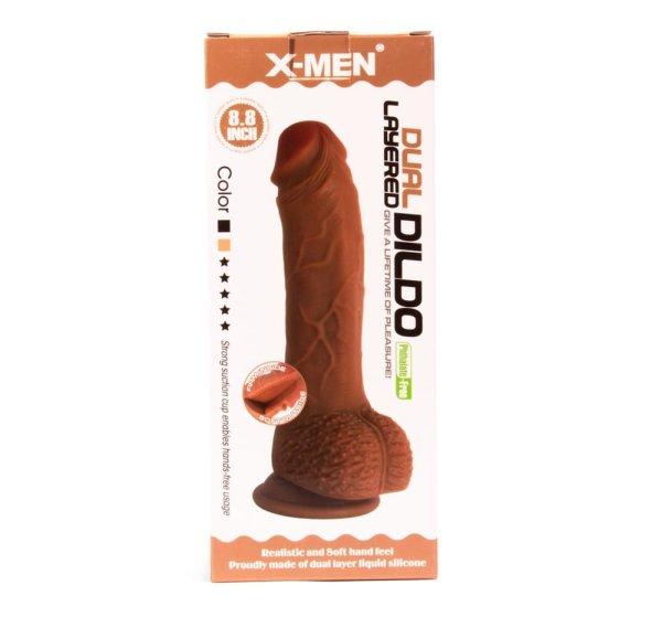  X-MEN 8.8 inch Dual Layered Dildo Brown 