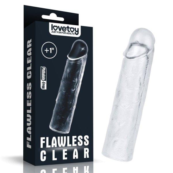  Flawless Clear Penis Sleeve Add 1'' 