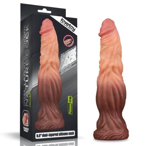  9.5'' Dual layered Liquid Silicone Nature Cock 