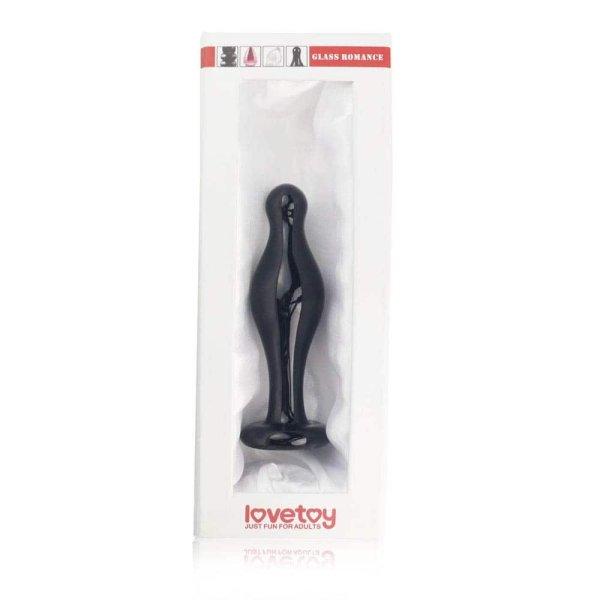  4.5" Glass Romance Anal Plug Black 