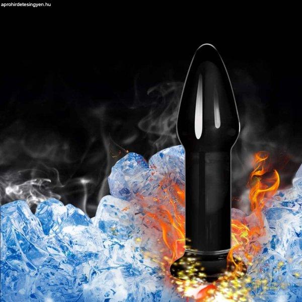  5" Glass Romance Anal Plug Black 