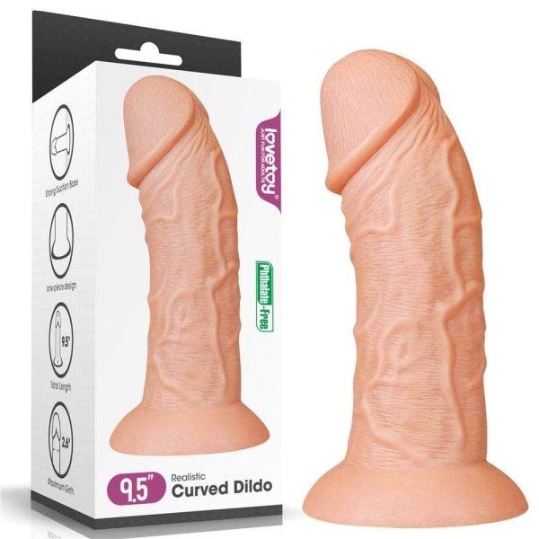  9.5'' Realistic Curved Dildo Flesh 