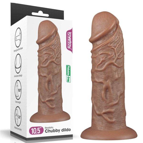  10.5'' Realistic Chubby Dildo Brown 