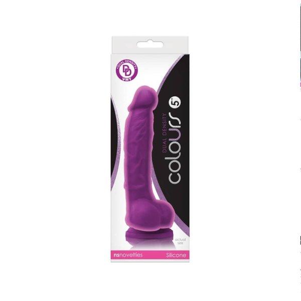  Colours Dual Density 5 inch Dildo Purple 