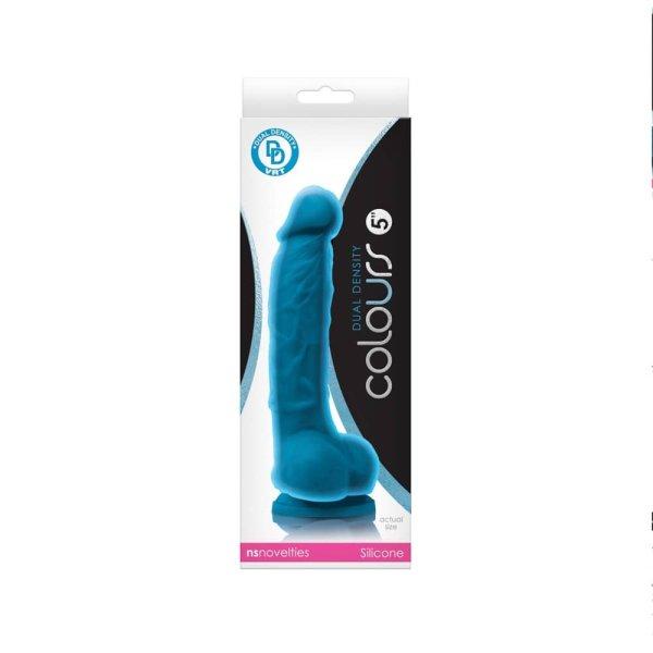  Colours Dual Density 5 inch Dildo Blue 