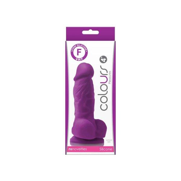  Colours Pleasures 4 inch Dildo Purple 