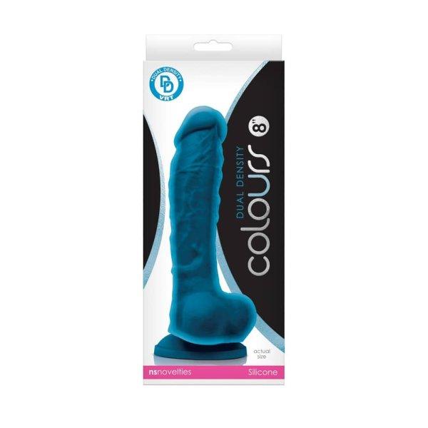  Colours Dual Density 8 inch Dildo Blue 