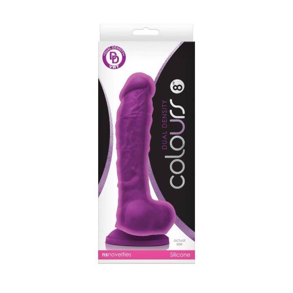  Colours Dual Density 8 inch Dildo Purple 