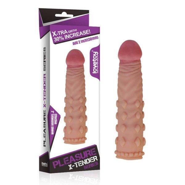  Pleasure X-Tender Penis Sleeve Flesh 2 