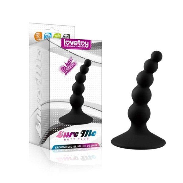  Lure Me Beaded Anal Plug Black 1 