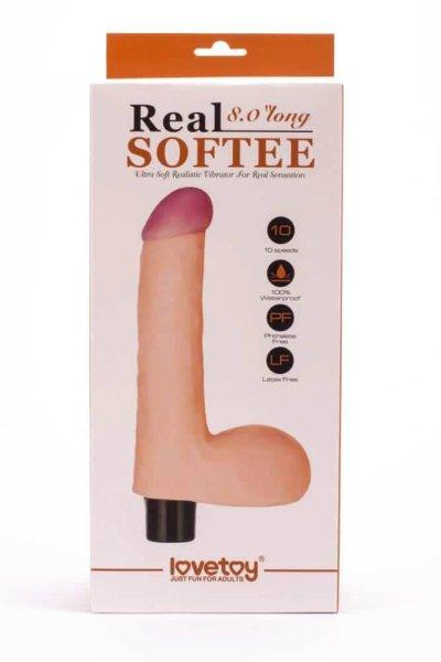  8" Real Softee Vibrating Dildo 4 