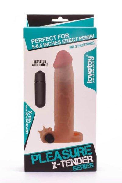  Pleasure X-Tender Vibrating Penis Sleeve #5 Brown 